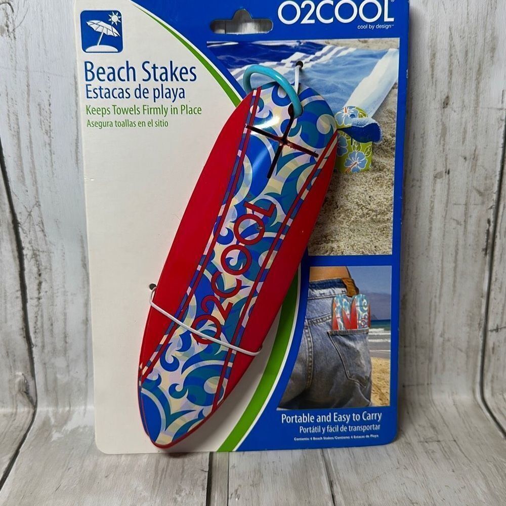 O2Cool Beach Stakes Red White and Blue Surfboard Easy to Carry